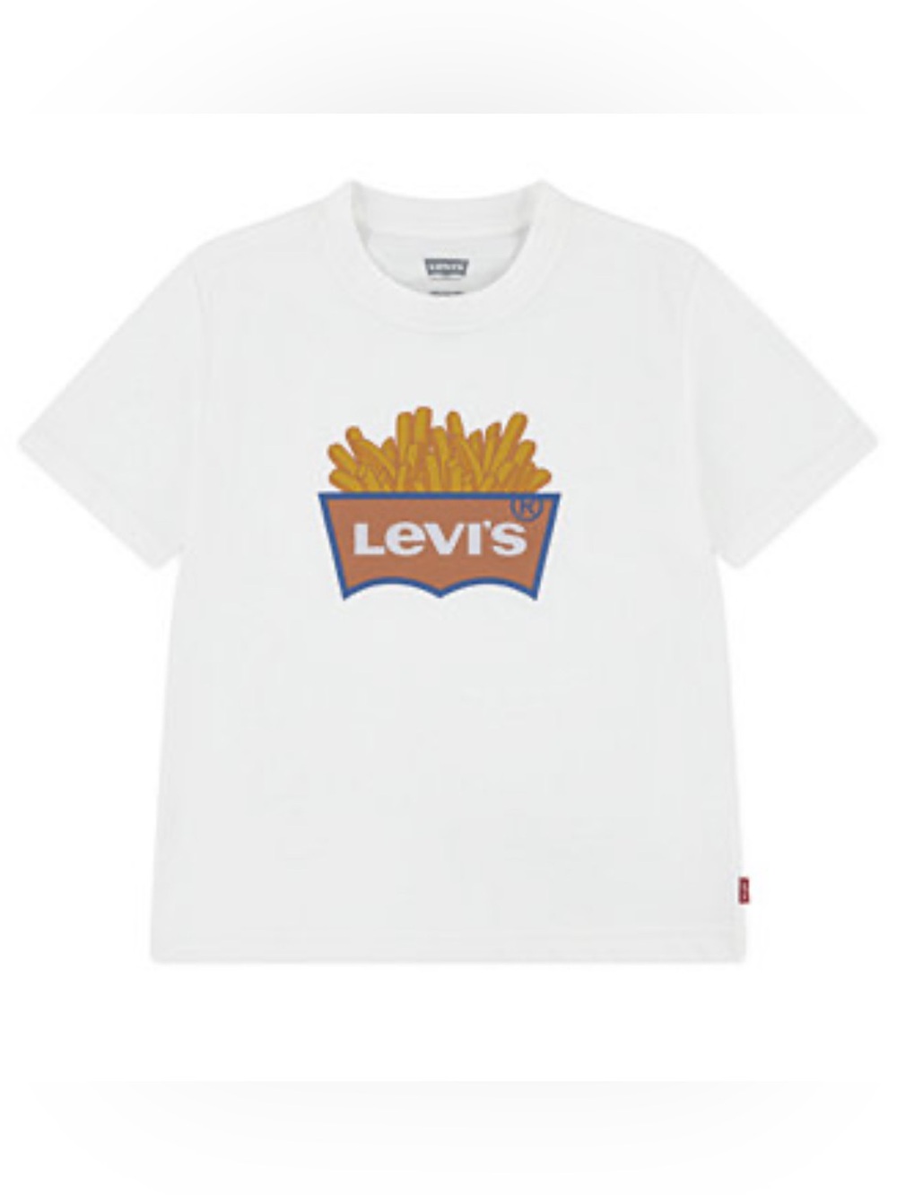 Levi's White Kids Tee with Fries Graphic and Logo